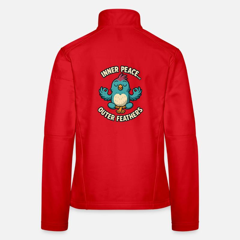 Inner Peace Outer Feather Design Women's Softshell Jacket