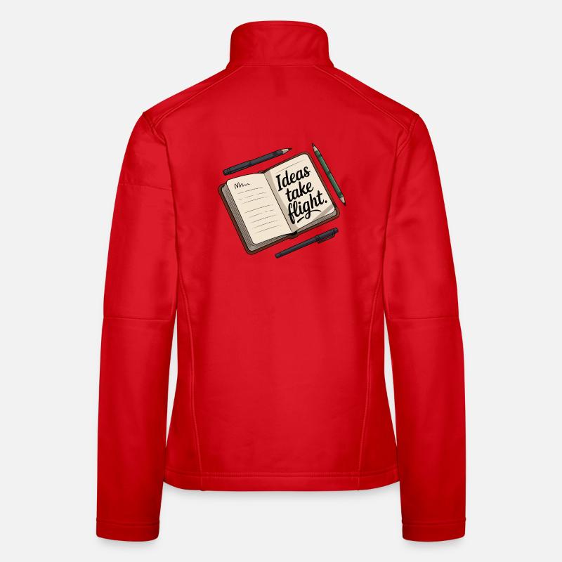 Inspirational Flight Idea Journal Design Women's Softshell Jacket
