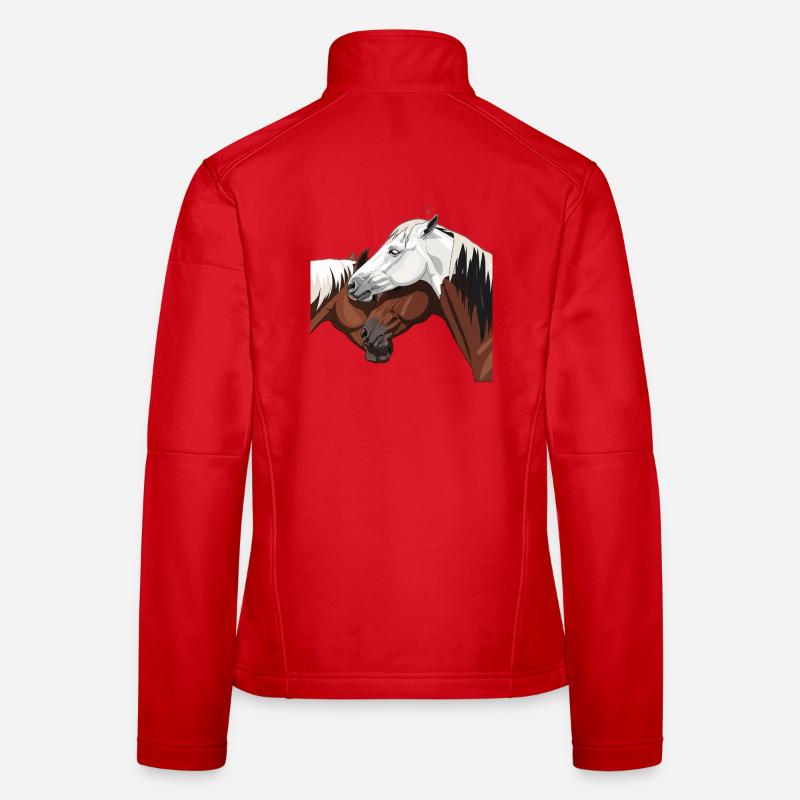 Elegante Pferdeimpression Frauen Softshelljacke