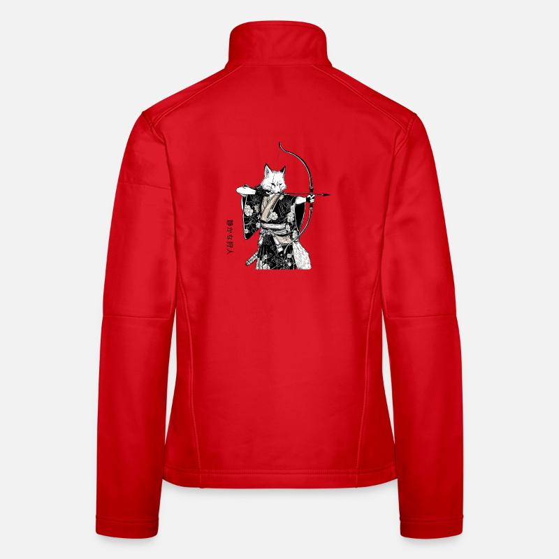 Samurai Fox with Bow – Ukiyo-e Japan Art Women's Softshell Jacket