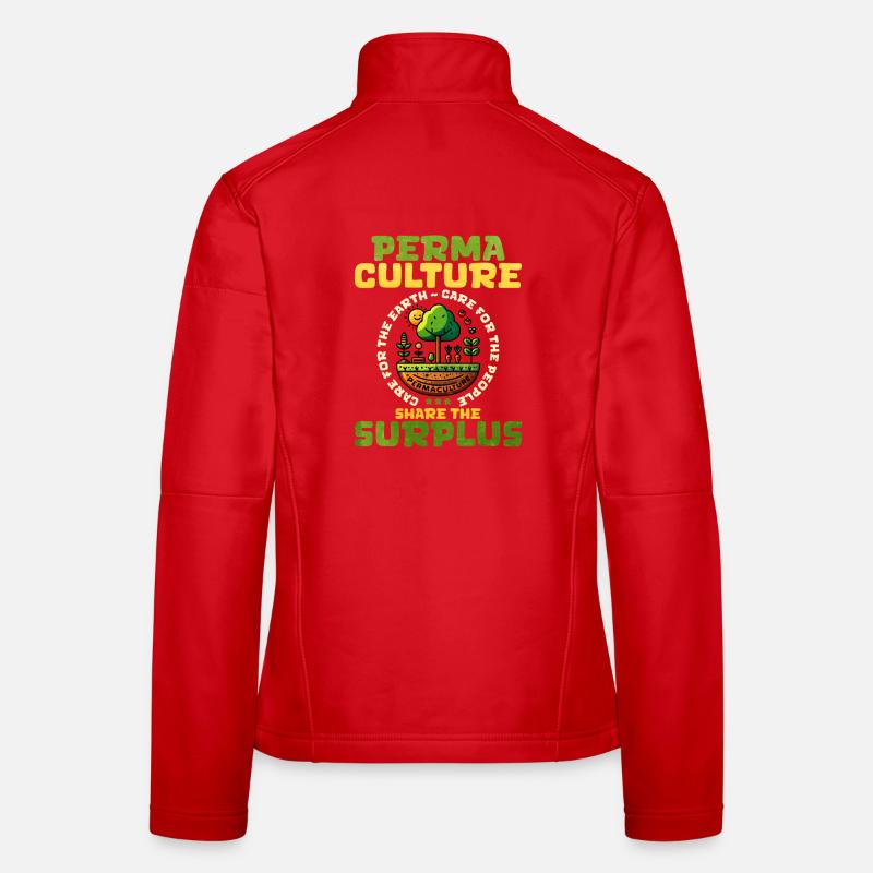 Illustration de permaculture avec diversité végétale Veste en tissu softshell Femme