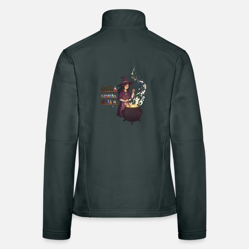 Magical witch casting spells Women's Softshell Jacket