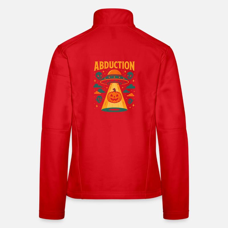 Conception de citrouille d'Halloween spatiale Veste en tissu softshell Femme