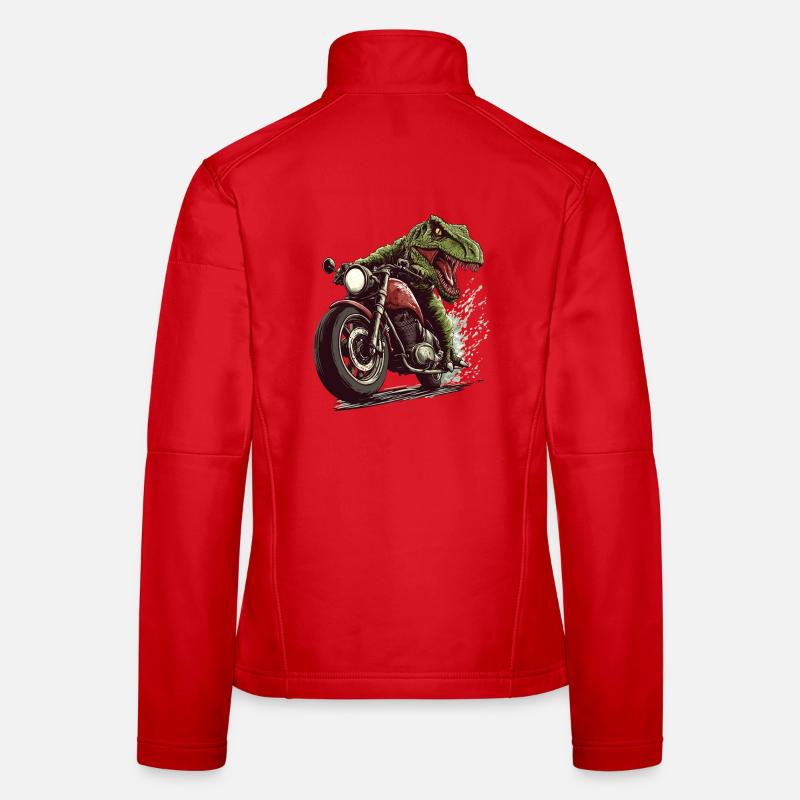 Crocodile on Motorcycle Action Design Women's Softshell Jacket
