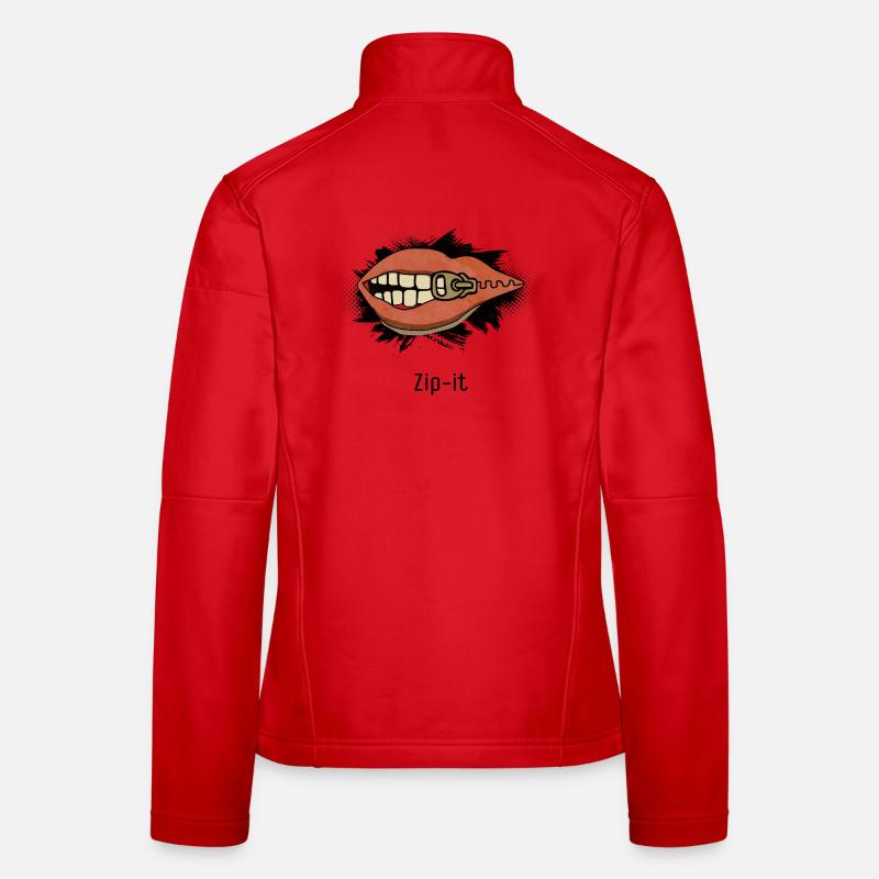 Zip it – cheeky statement in a pop art look - Women's Softshell Jacket - red