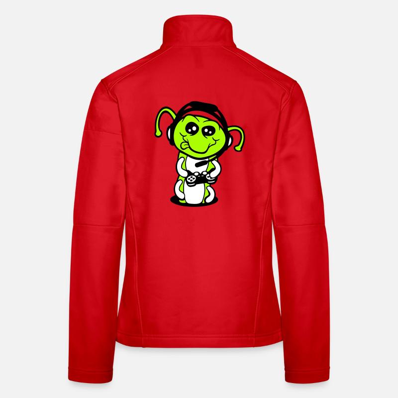 Gamer Caterpillar Nerd Gaming Controller Console Game Women's Softshell Jacket