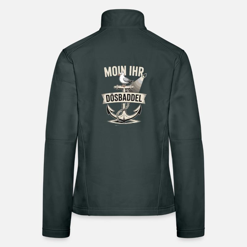  Moin Ihr Dösbaddel Maritimer Spruch Möwe Anker Frauen Softshelljacke