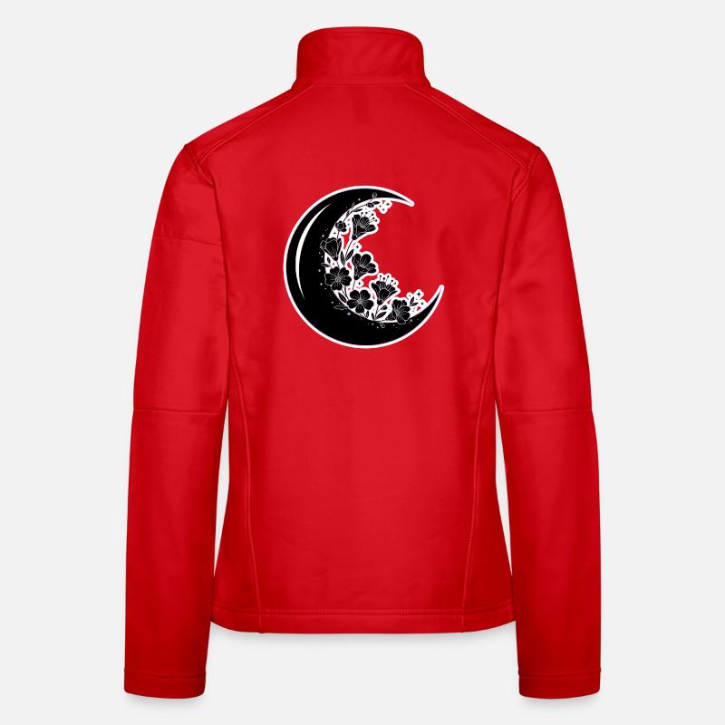 Illustration florale de la phase de lune Veste en tissu softshell Femme