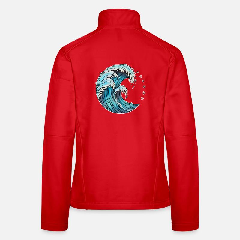 Dynamic Wave Art Illustration Women's Softshell Jacket