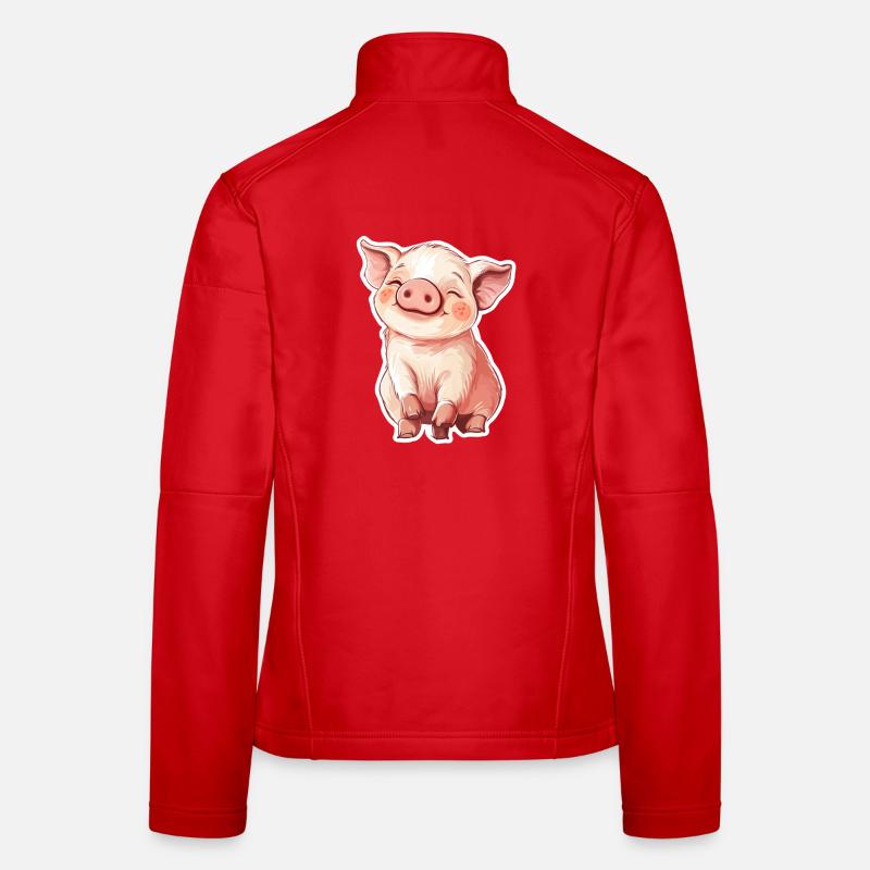 Schwein Ferkel Frauen Softshelljacke