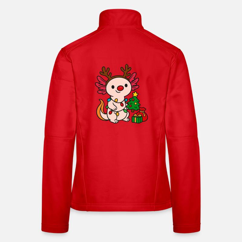 Weihnachts Axolotl mit Lichterkette Frauen Softshelljacke