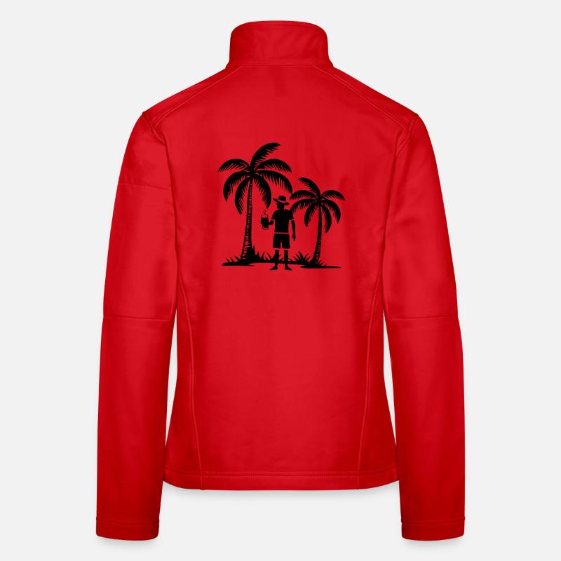 Vacation Beach Palm Trees Women's Softshell Jacket