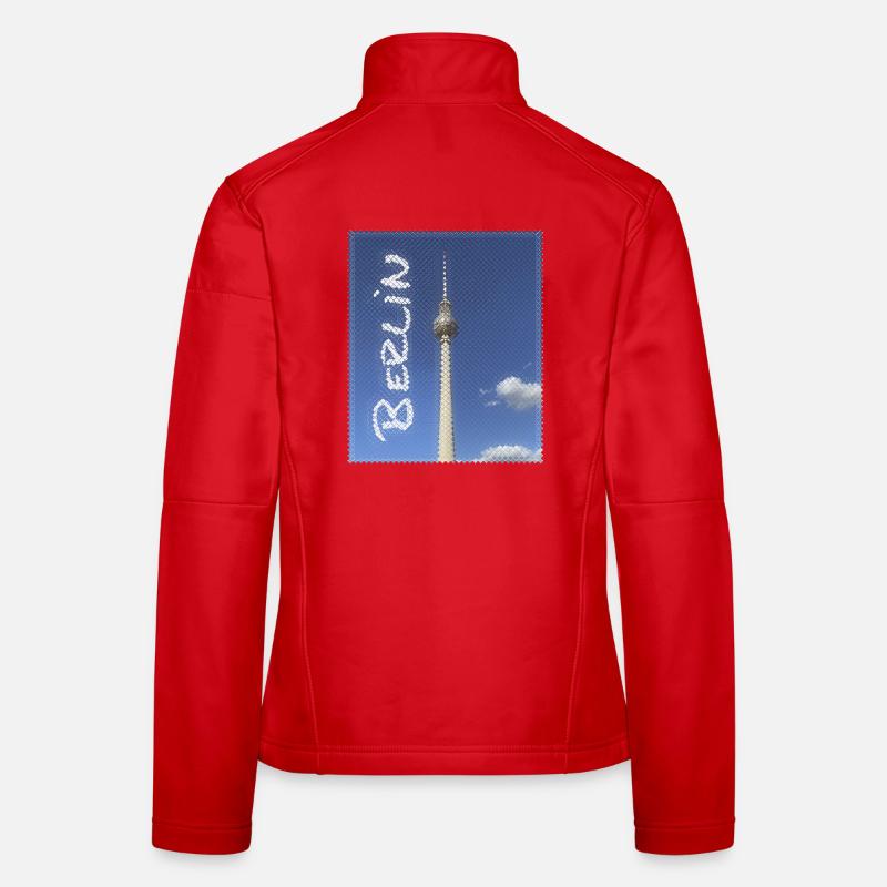 Berlin TV Tower Neon Design - Women's Softshell Jacket - red