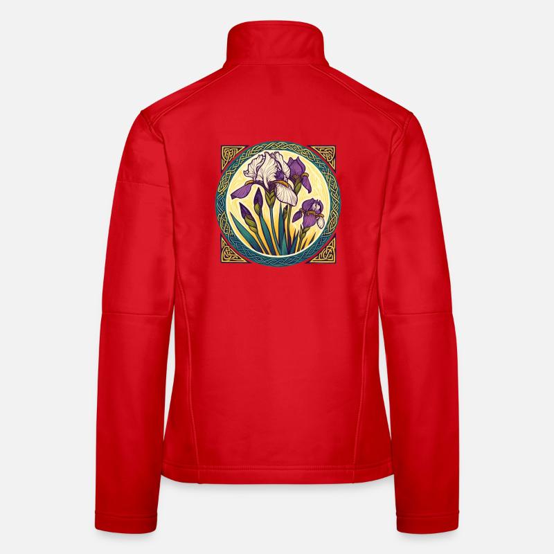 Intricate Irish Iris Celtic Artwork Women's Softshell Jacket