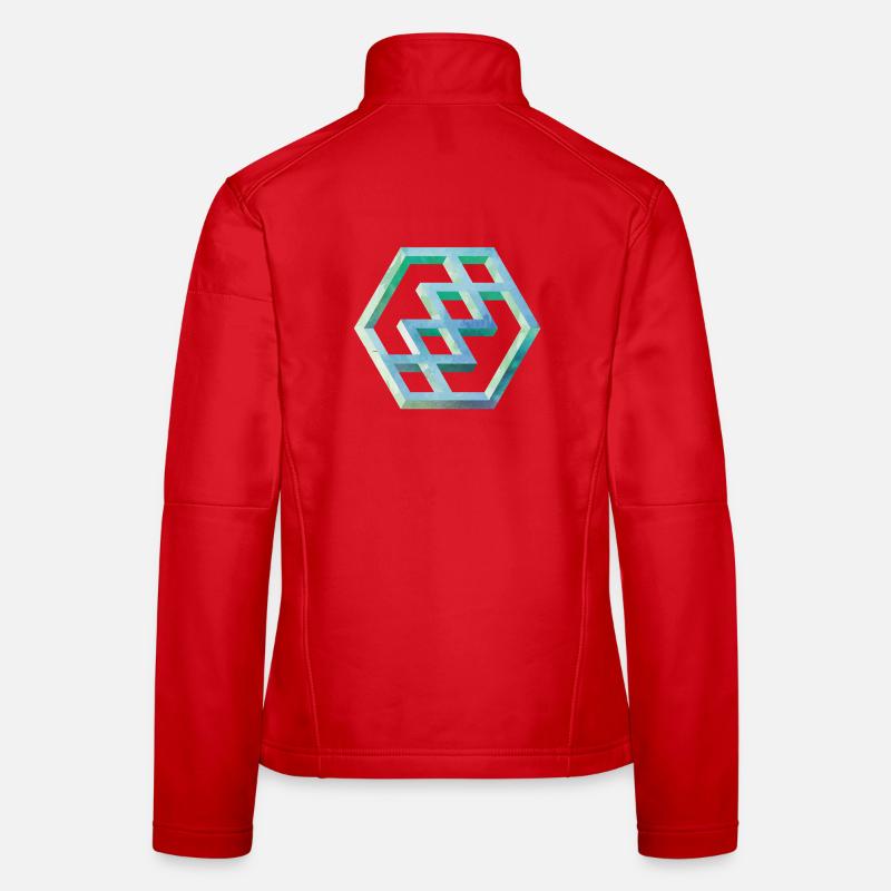 Geometric Hexagon Pattern Art Women's Softshell Jacket