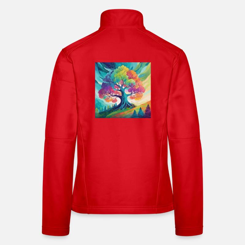 Rainbow Tree of Creativity Women's Softshell Jacket