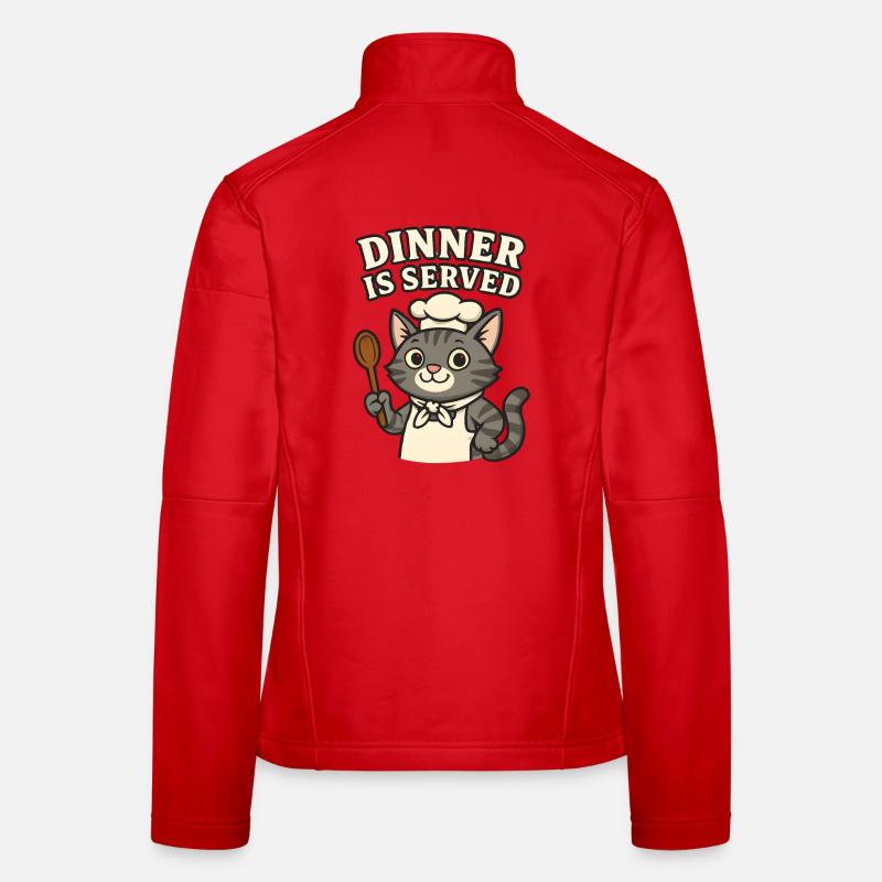  Koch-Katze – Dinner is Served Frauen Softshelljacke
