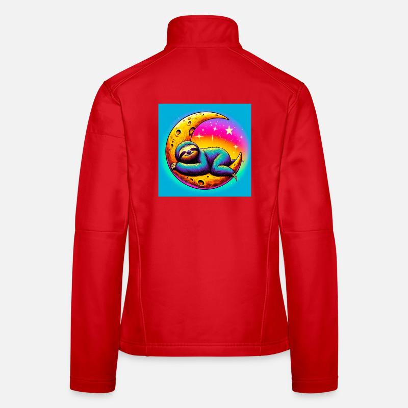 Sloth sleeps on the Moon Women's Softshell Jacket