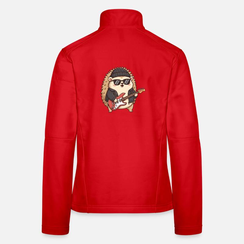 Hérisson cool avec robe de guitare Veste en tissu softshell Femme
