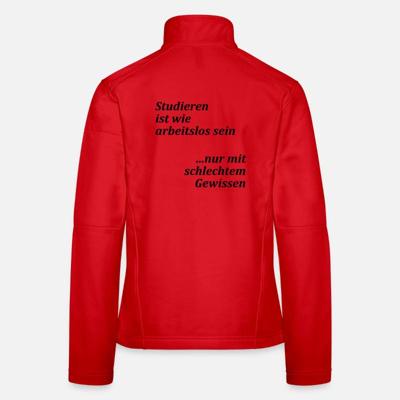 Unispruch "Studieren = arbeitslos" Studenten - Frauen Softshelljacke - Rot