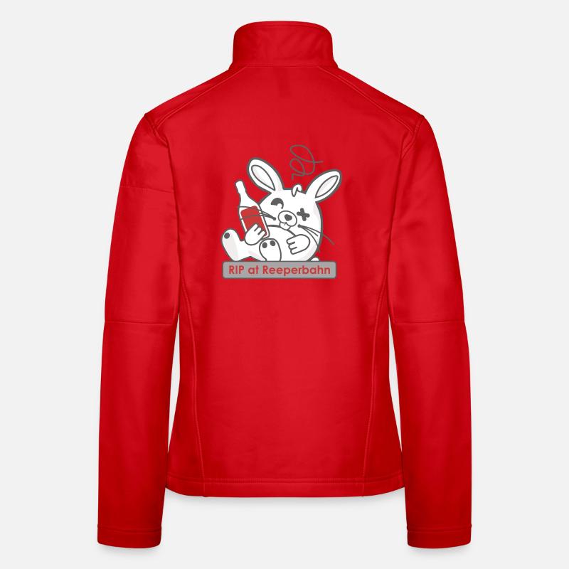 Drôle de crâne de lapin avec bouteille et Reeperbahn Veste en tissu softshell Femme