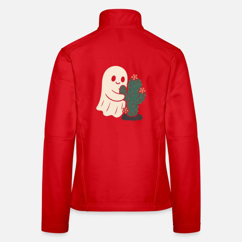 Fantôme ludique avec motif de cactus Veste en tissu softshell Femme