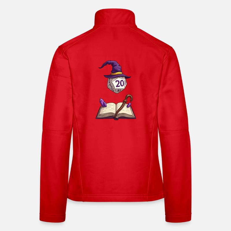 Floating D20 with Magic Hat – Fantasy Dice Women's Softshell Jacket