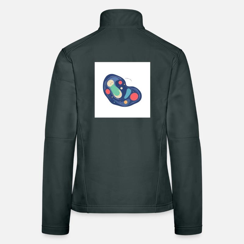 Abstract Cosmos Pattern in Blue Women's Softshell Jacket