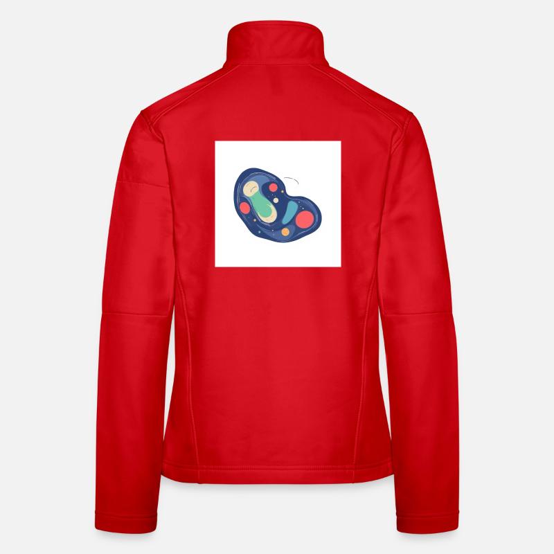Abstract Cosmos Pattern in Blue Women's Softshell Jacket