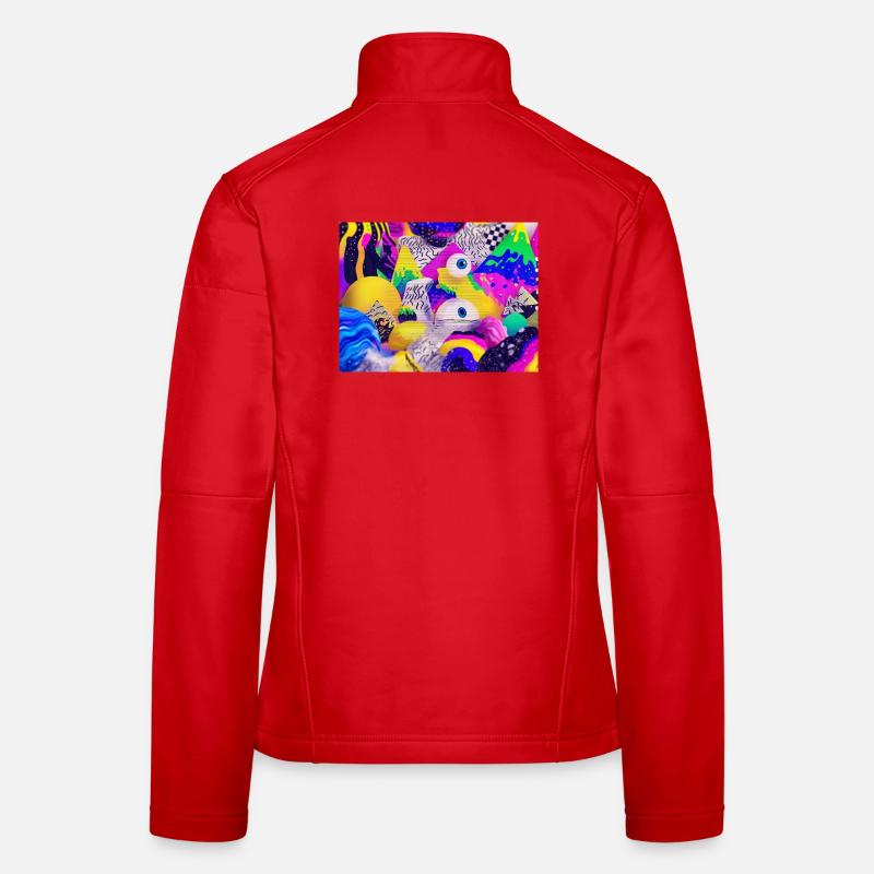 Bunte Psychedelic Geometry Illustration Frauen Softshelljacke