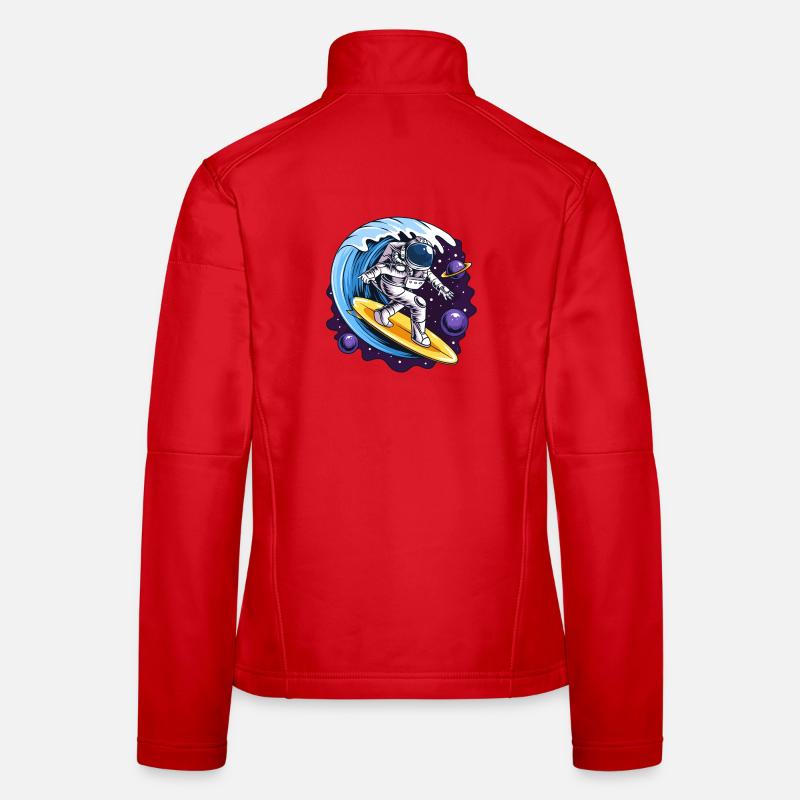Space astronaut on surfboards Women's Softshell Jacket