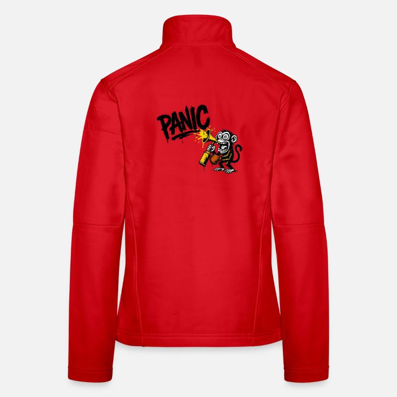 Ausdrucksstarker Affe mit Megafon - Frauen Softshelljacke - Rot