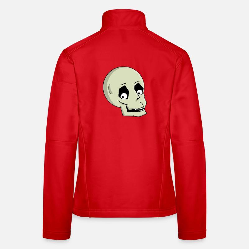 Playful Skull Smile Cartoon - Women's Softshell Jacket - red