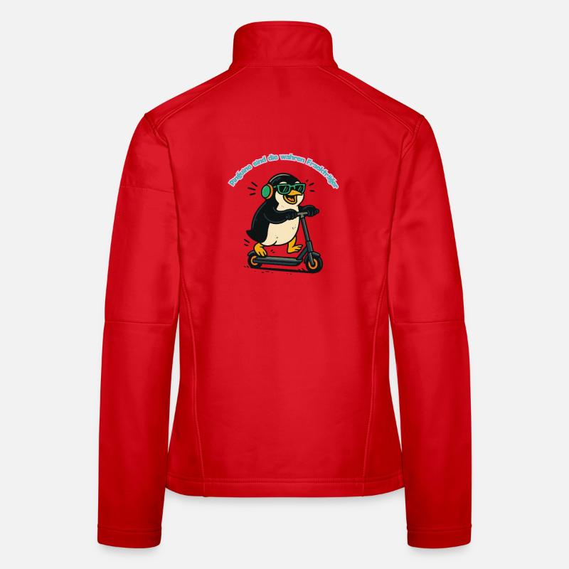 Frackpinguin auf Scooter Frauen Softshelljacke