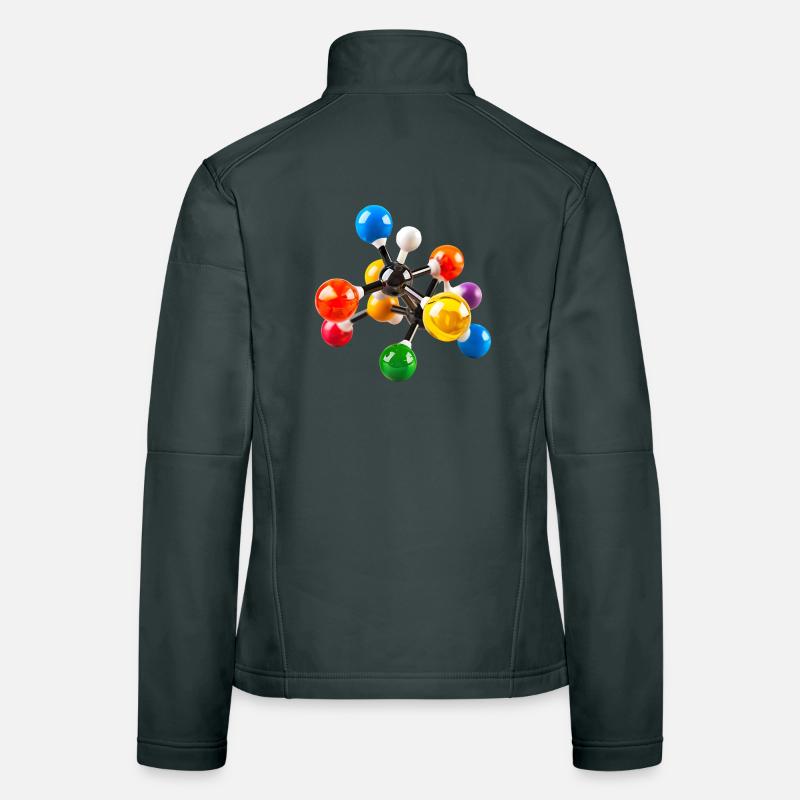 Colorful Molecular Structure Pattern Women's Softshell Jacket