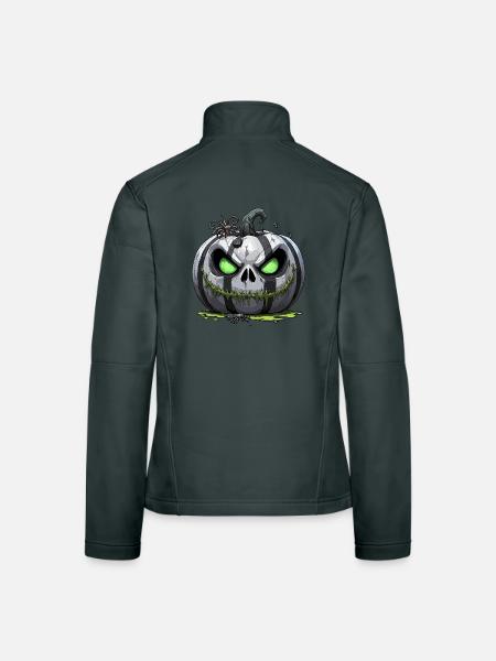 Grim Pumpkin Zombie with Green Eyes - Women's Softshell Jacket - red - Back