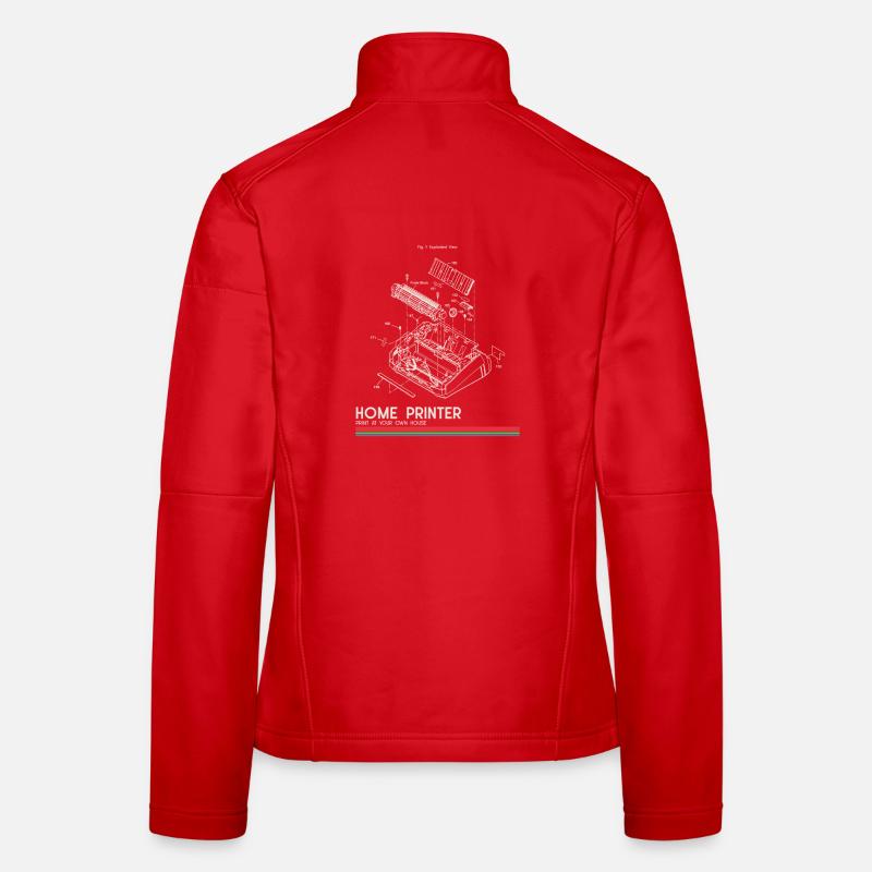 Home Printer Blueprint - Women's Softshell Jacket - red