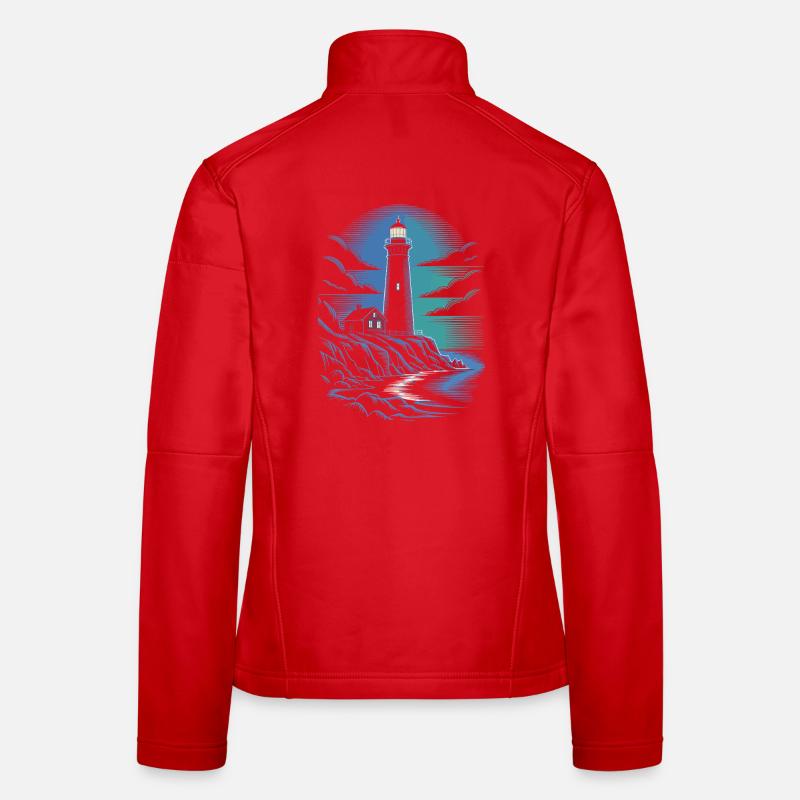 Lighthouse on the rocky coastal path Women's Softshell Jacket