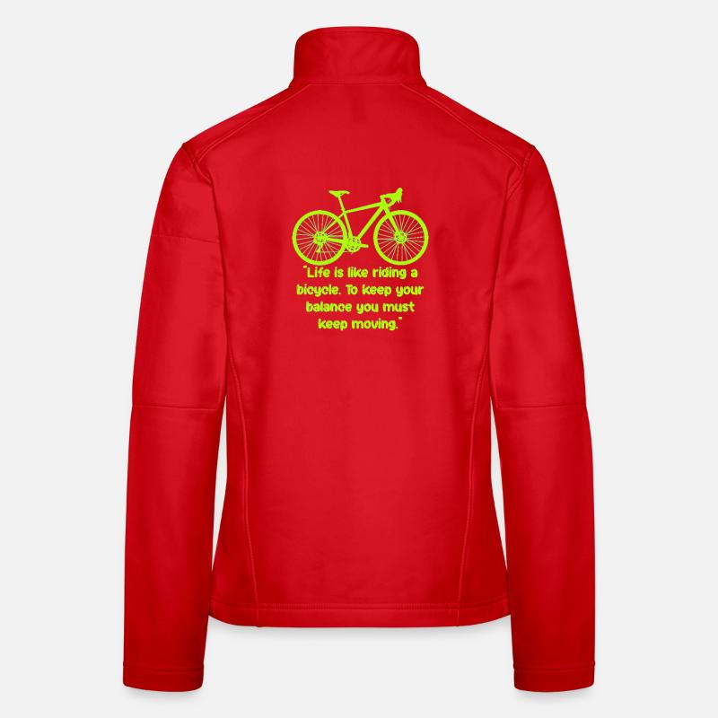 Équilibre du vélo Texte néon Veste en tissu softshell Femme