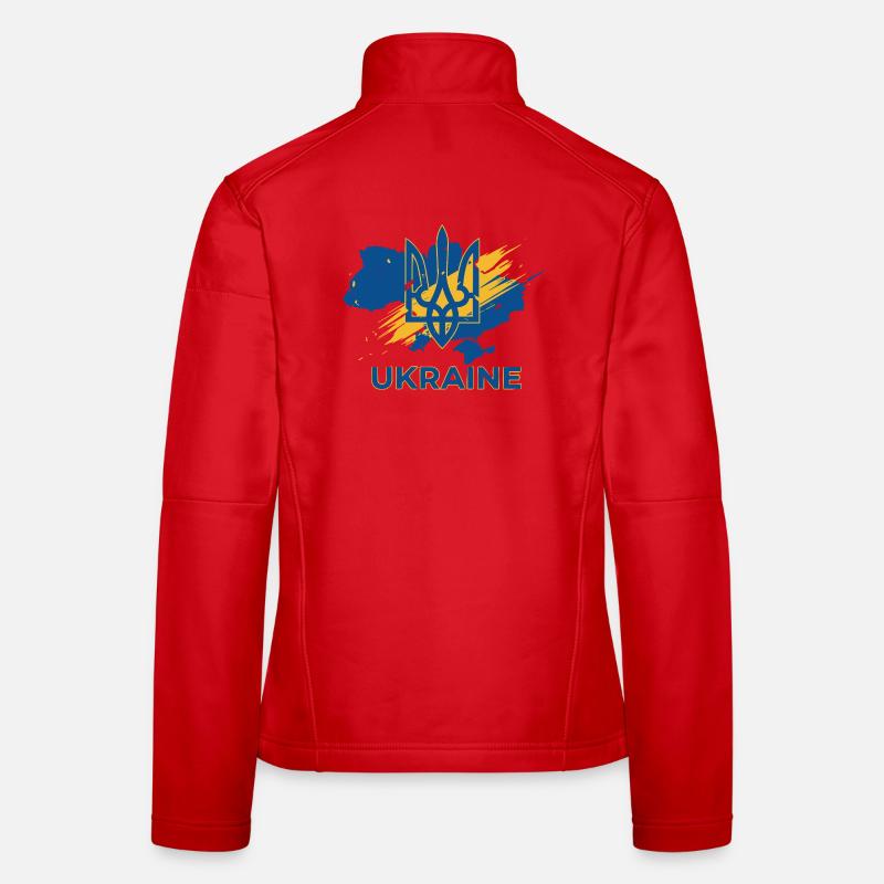 Impression du logo Trident Wave Ukraine Veste en tissu softshell Femme