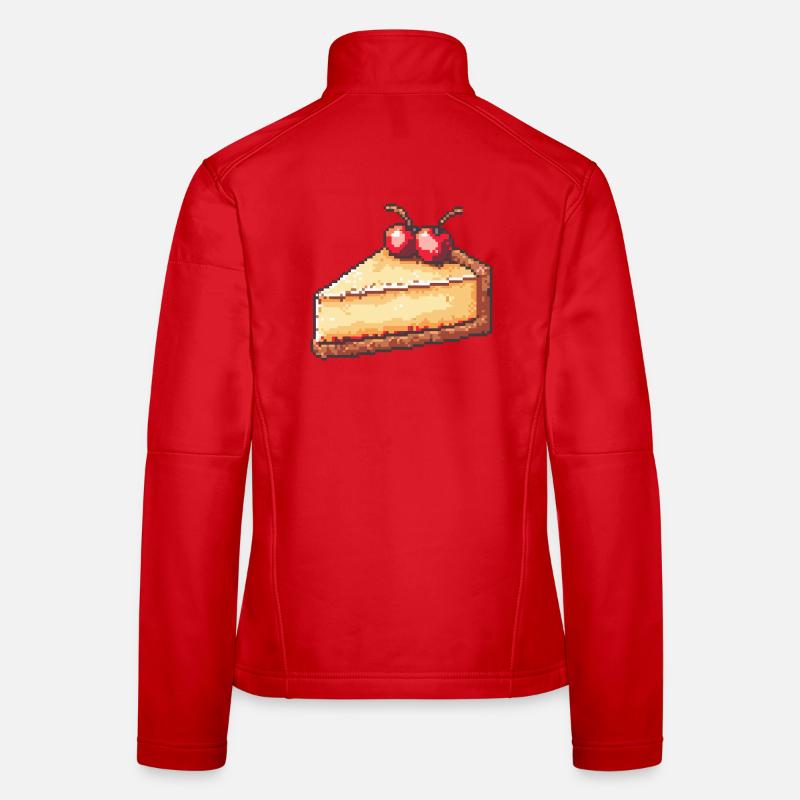Pixel Cheesecake Cherry Slice Women's Softshell Jacket