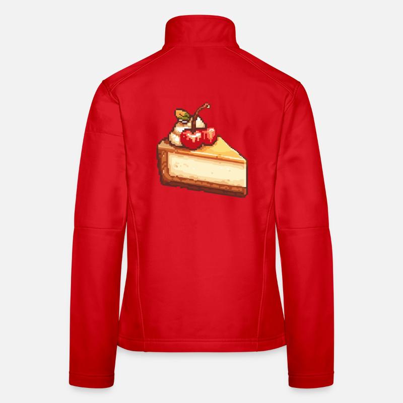 Pixel Cheesecake with Cherry Women's Softshell Jacket