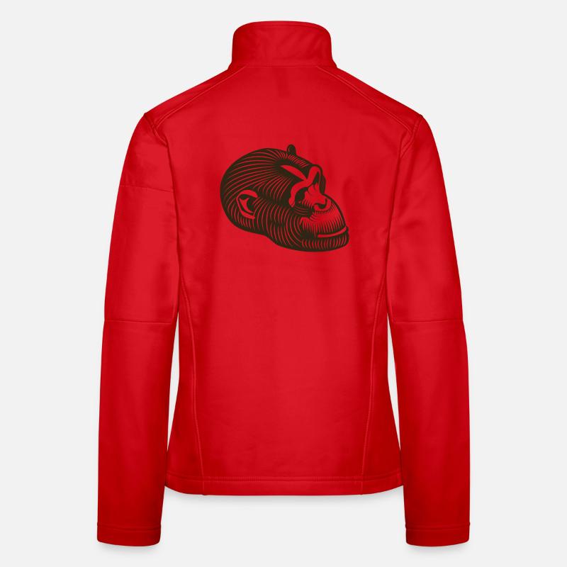 Stilisierter GORILLE-Kopf - Frauen Softshelljacke - Rot