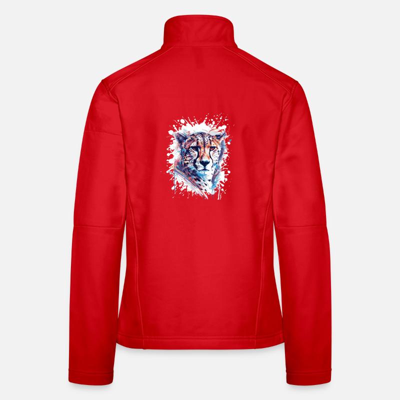 Leopard Splatter Aquarell Frauen Softshelljacke
