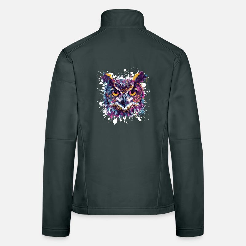  Eulenkopf Splatter Frauen Softshelljacke