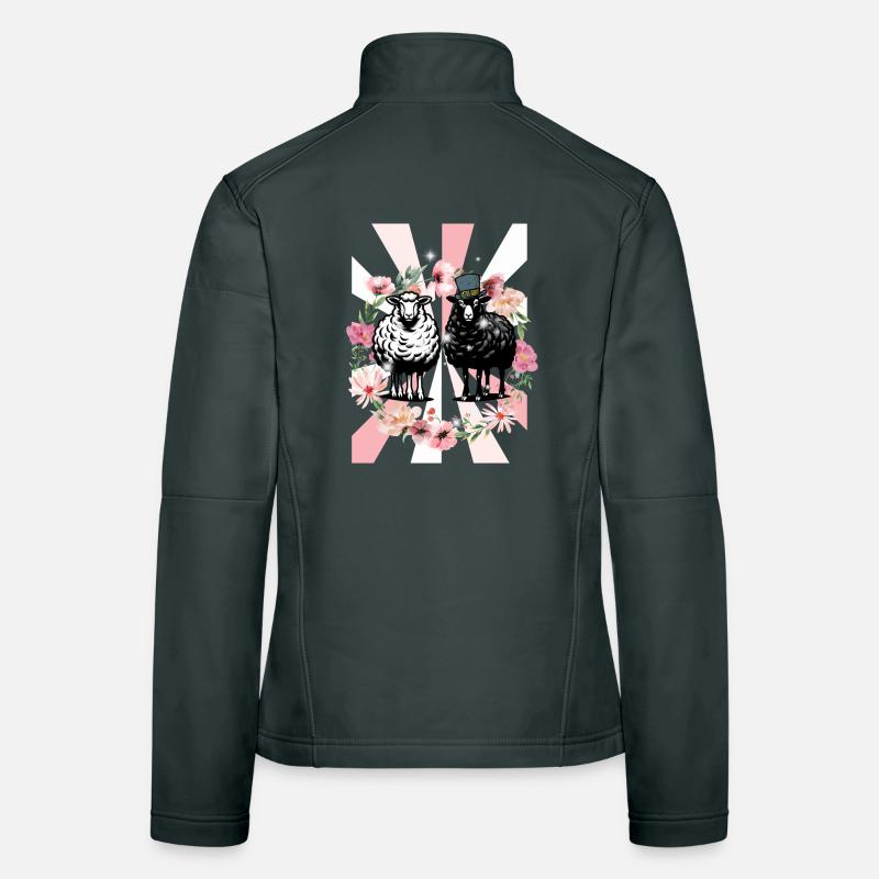 Retro Spring Sheep Easter Kids Women's Softshell Jacket