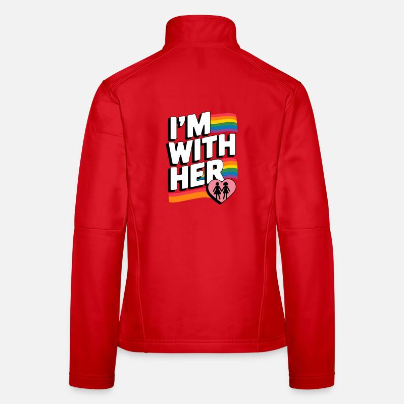 I'M WITH HER Pride Rainbow Women's Softshell Jacket