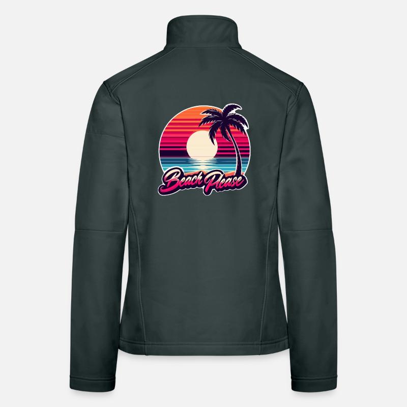 Coucher de soleil plage Beach Please Veste en tissu softshell Femme