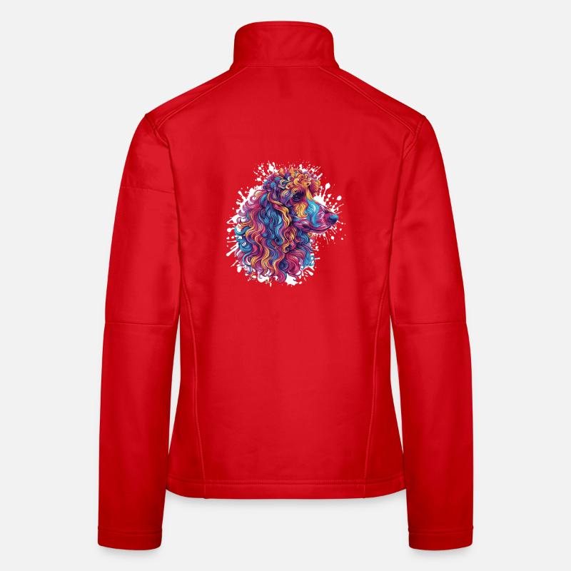 Farbiger Pudel Kopf Kunstwerk Frauen Softshelljacke