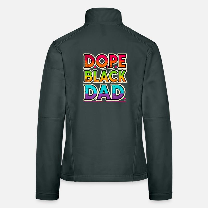 Cool Black Dad Rainbow Design Women's Softshell Jacket
